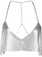 Fannie Schiavoni Sequin Embroidered Top - Silver