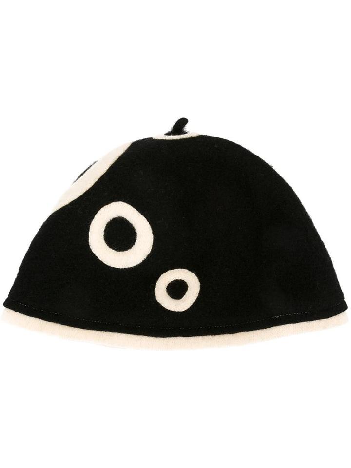 Le Chapeau Circle Pattern Beanie, Women's, Black, Wool