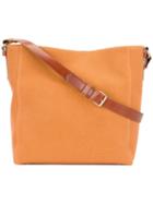 Lanvin Large Open Shoulder Bag, Women's, Yellow/orange, Cotton/calf Leather