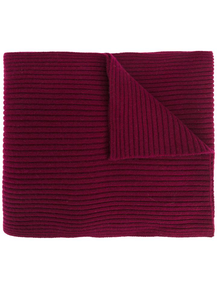 N.peal Short Ribbed Scarf - Red