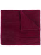 N.peal Short Ribbed Scarf - Red