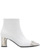 Casadei Metallic Heel Ankle Boots - White