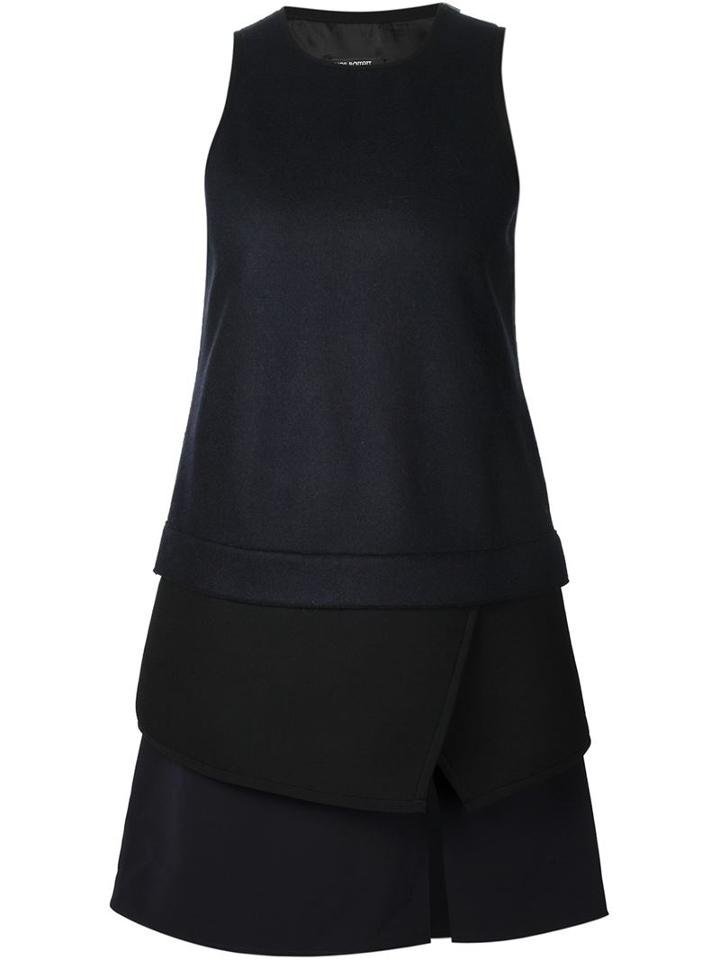 Neil Barrett Tiered A-line Tank Top, Women's, Size: Medium, Black, Polyamide/wool