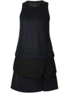 Neil Barrett Tiered A-line Tank Top, Women's, Size: Medium, Black, Polyamide/wool