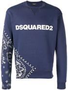Dsquared2 Bandanna Logo Printed Sweatshirt - Blue