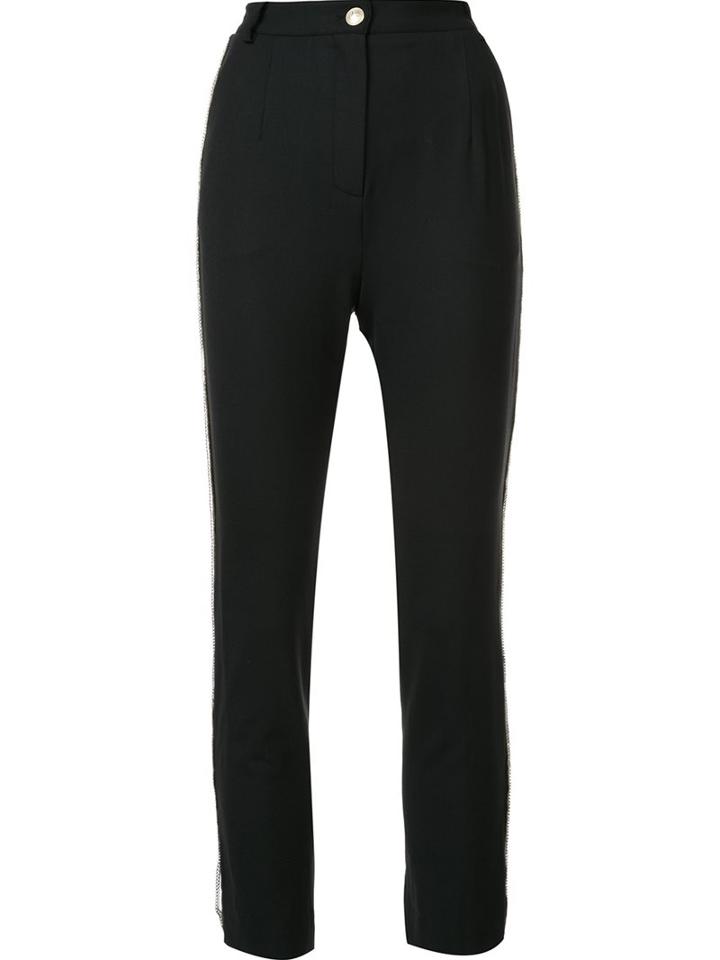 Pierre Balmain High Waisted Cropped Trousers, Women's, Size: 36, Black, Polyester/virgin Wool