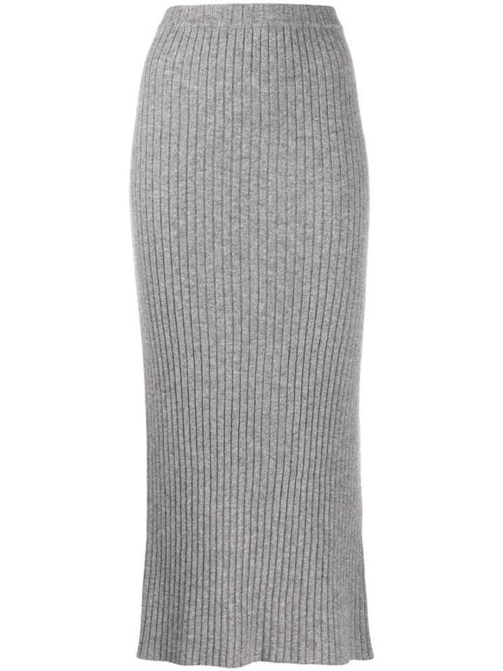 Allude Midi Tube Skirt - Grey