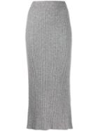 Allude Midi Tube Skirt - Grey
