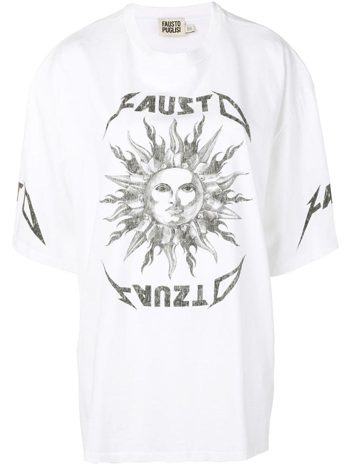 Fausto Puglisi Sun Logo Print T-shirt - White