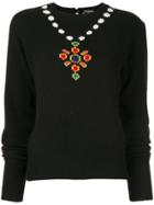 Chanel Pre-owned 1995 Intarsia Knit Jumper - Black