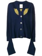 Semicouture Cut-out Cardigan - Blue