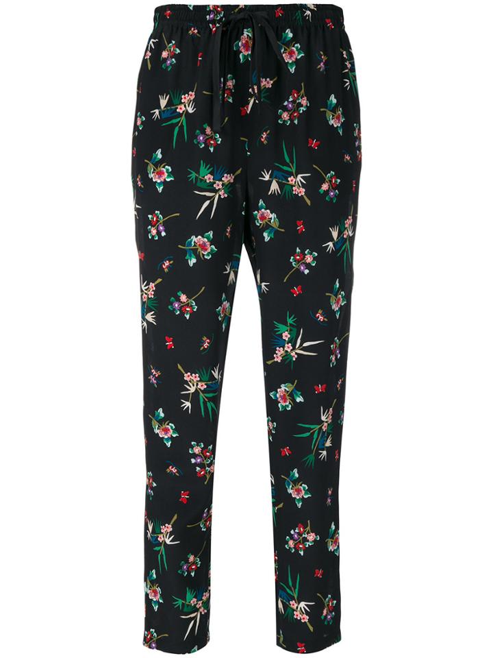 Red Valentino Floral Trousers - Black