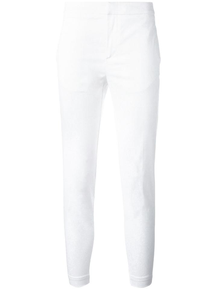 Eleventy Cropped Trousers, Women's, Size: 26, White, Cotton/spandex/elastane