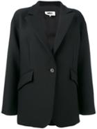 Mm6 Maison Margiela Crepe Single Breasted Boyfriend Jacket, Women's, Size: 46, Black, Polyester/viscose