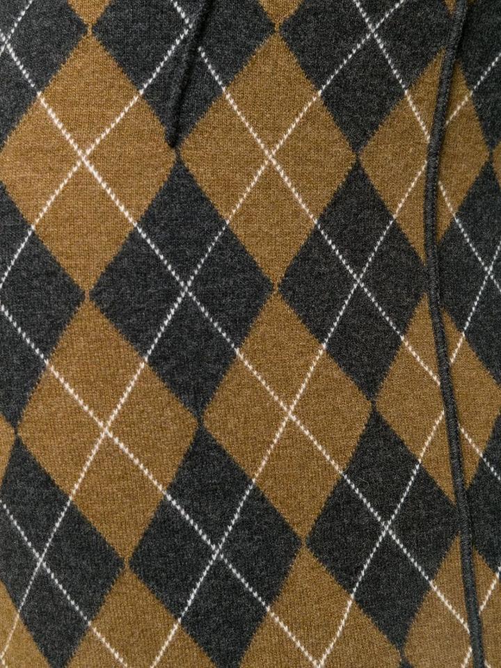 Pringle Of Scotland Patchwork Argyle Pencil Skirt - Grey