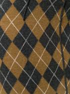 Pringle Of Scotland Patchwork Argyle Pencil Skirt - Grey