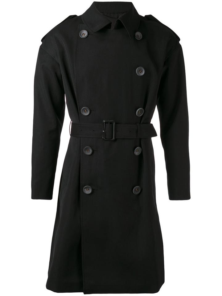 The Reracs - Classic Trench Coat - Men - Silk/polyester/cupro/wool - Iv, Black, Silk/polyester/cupro/wool