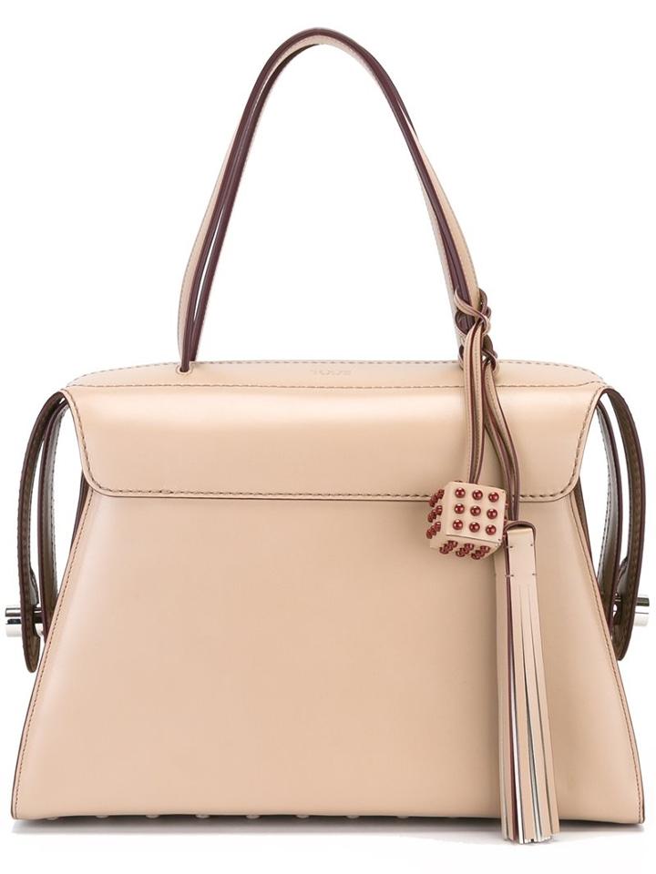 Tod's Clasp Closure Tote Bag, Women's, Nude/neutrals