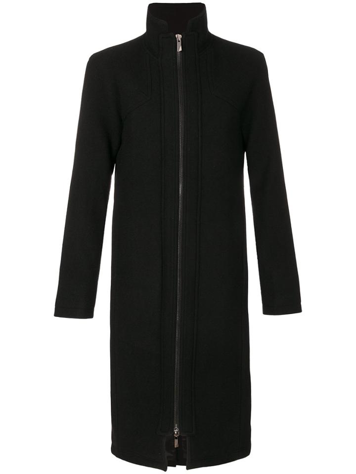 D.gnak High Neck Zipped Coat - Black
