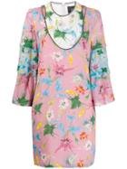 Cavalli Class Floral Print Shift Dress - Pink