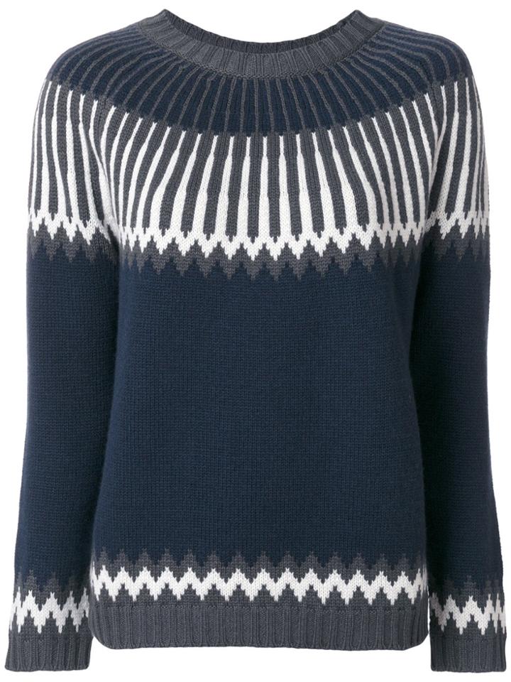 Antonia Zander Intarsia-knit Jumper - Blue
