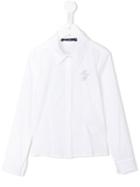 Miss Blumarine Rhinestone Chest Logo Shirt, Girl's, Size: 6 Yrs, White