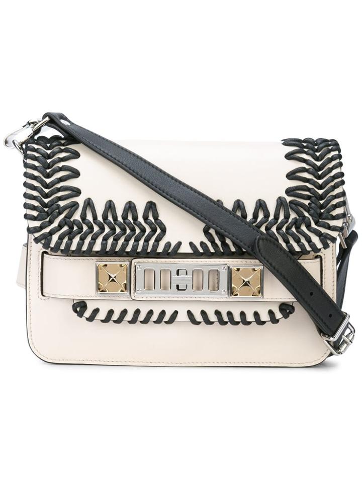 Proenza Schouler Embossed Python Hava Chain Shoulder Bag - Nude &