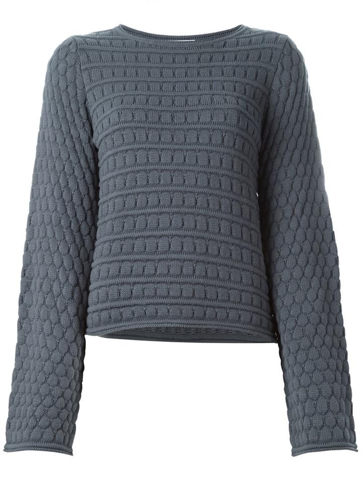 See By Chloé Circle Knit Jumper, Women's, Size: Medium, Blue, Cotton