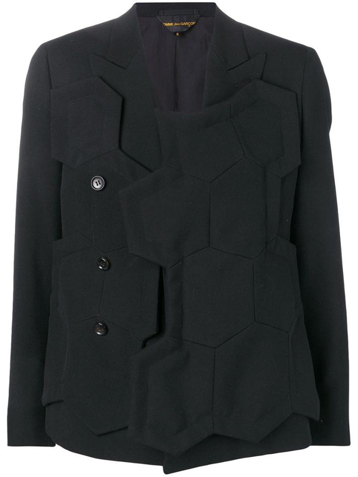 Comme Des Garçons Single-breasted Geometric Jacket - Black