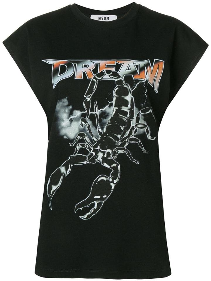 Msgm Dream Scorpion Print T-shirt - Black