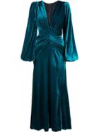 Patbo Velvet Long Sleeved Gown - Blue