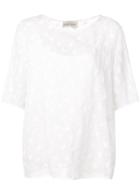 Mansur Gavriel Floral Embroidery Top - White