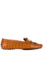 Tod's T-ring Fringed Loafers - Brown