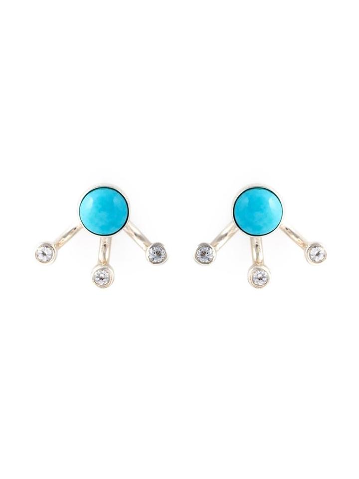 Pamela Love 3 Gravitation Earrings, Women's, Metallic, Silver/topaz