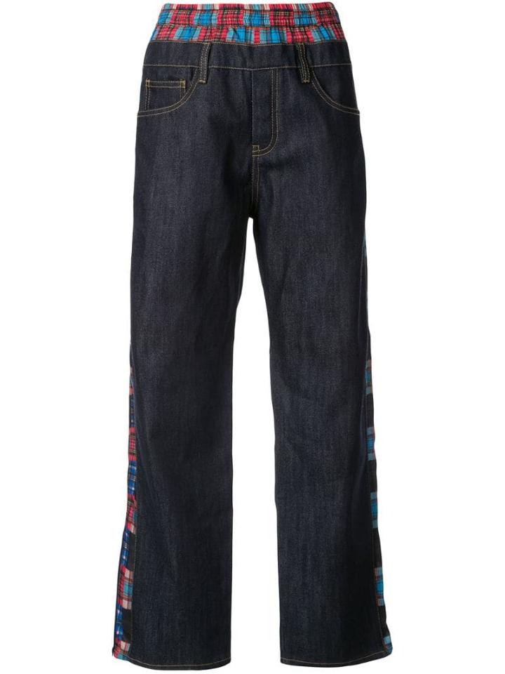 Koché Crazy Check Print Trousers - Blue