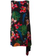 Tropical Print Dress, Women's, Size: 42, Black, Silk, Valentino