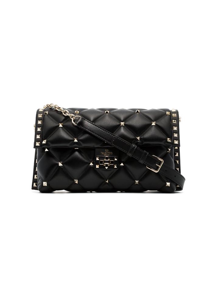 Valentino Black Medium Candy Studded Leather Shoulder Bag