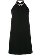 Miu Miu Rhinestone Detail Mini Dress - Black