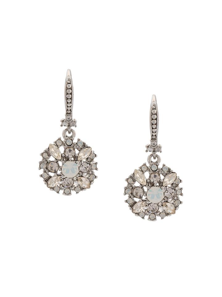 Marchesa Notte Crystal Pendant Earrings - Grey