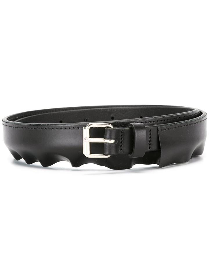 Peter Jensen Pleat Belt, Women's, Size: Large, Black, Leather