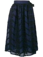 Vanessa Bruno Floral Embroidery Skirt - Blue