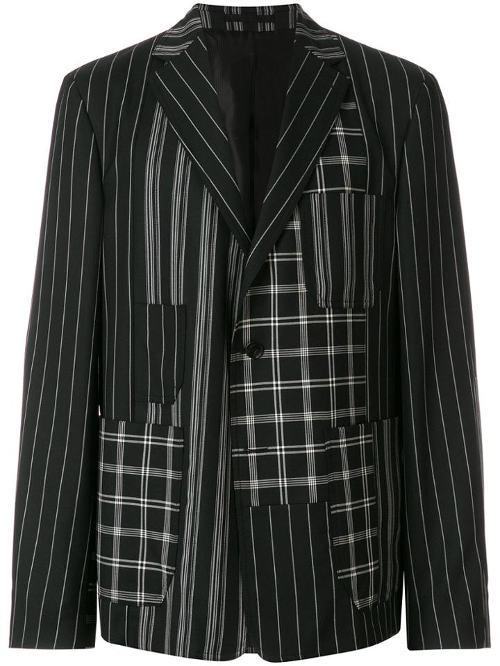 Versace Oversized Check Blazer - Black
