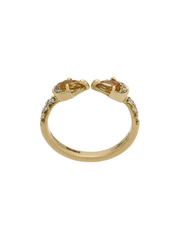 Dubini Theodora Double Drop 18kt Gold Ring - Yellow