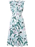 Tory Burch Floral Ruffle Bib Dress - Multicolour