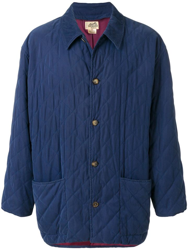 Hermès Vintage Quilted Coat - Blue