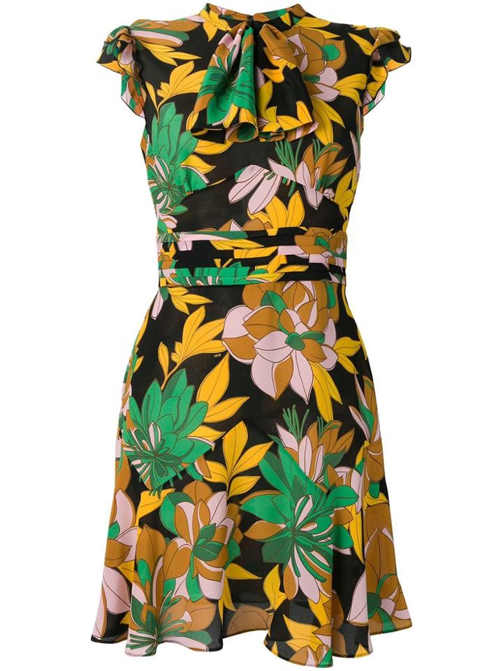 No21 Floral Belted Dress - Black