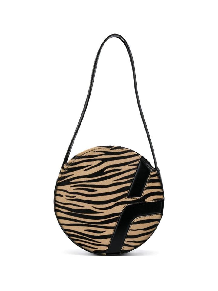 Manu Atelier Tiger Print Shoulder Bag - Brown