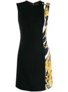 Versace Barocco Print Shift Dress - Black