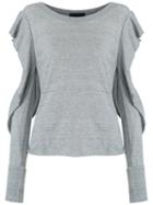 Andrea Bogosian - Cut Out Details Top - Women - Cotton - M, Grey, Cotton