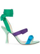 Attico Bow Strap Heel Sandals - Green